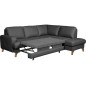Canapé d'angle convertible en cuir italien de luxe 4/5 places avec coffre, FARELI, gris foncé, angle droit