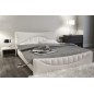 Lit en cuir italien de luxe KING, blanc, 140x190