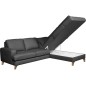 Canapé d'angle convertible en cuir italien de luxe 4/5 places avec coffre, FARELI, gris foncé, angle droit