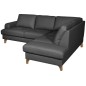 Canapé d'angle convertible en cuir italien de luxe 4/5 places avec coffre, FARELI, gris foncé, angle droit