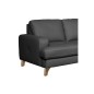 Canapé d'angle convertible en cuir italien de luxe 4/5 places avec coffre, FARELI, gris foncé, angle droit