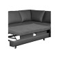 Canapé d'angle convertible en cuir italien de luxe 4/5 places avec coffre, FARELI, gris foncé, angle droit