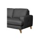 Canapé d'angle convertible en cuir italien de luxe 4/5 places avec coffre, FARELI, gris foncé, angle gauche