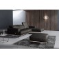 Canapé d'angle en 100% tout cuir épais de luxe italien 5/6 places PORTO, noir, angle droit