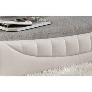 Lit en cuir italien de luxe KING, blanc