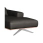 Canapé d'angle en 100% tout cuir épais de luxe italien 5/6 places PORTO, noir, angle droit