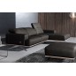 Canapé d'angle en 100% tout cuir épais de luxe italien 5/6 places PORTO, noir, angle droit