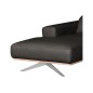 - Canapé d'angle en 100% tout cuir épais de luxe italien 5/6 places PORTO, noir, angle gauche
