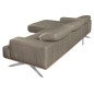 Canapé d'angle en 100% tout cuir épais de luxe italien 5/6 places PORTO, gris, angle droit