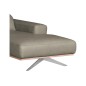 Canapé d'angle en 100% tout cuir épais de luxe italien 5/6 places PORTO, gris, angle droit
