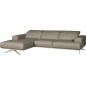 Canapé d'angle en 100% tout cuir épais de luxe italien 5/6 places PORTO, gris, angle gauche
