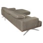 Canapé d'angle en 100% tout cuir épais de luxe italien 5/6 places PORTO, gris, angle gauche
