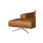 Canapé d'angle en 100% tout cuir épais de luxe italien 5/6 places PORTO, couleur cognac, angle gauche, Marron cognac