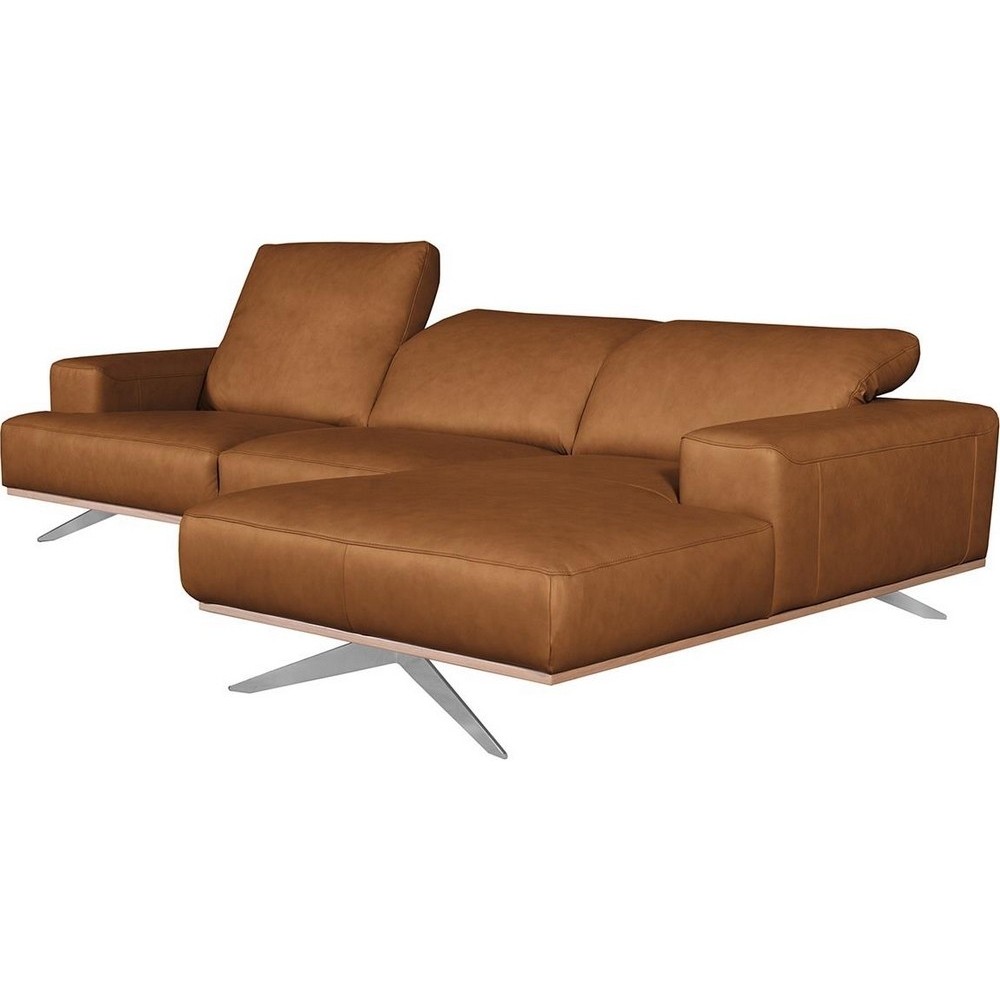 Canapé d'angle en 100% tout cuir épais de luxe italien 5/6 places PORTO, couleur cognac, angle droit, Marron cognac Canapé d'angle en 100% tout cuir épais de luxe italien 5/6 places PORTO, couleur cognac, angle droit, Marron cognac
