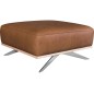 Pouf PORTO en tout cuir italien haut de gamme vachette, coloris marron cognac