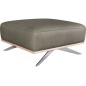 Pouf PORTO en tout cuir italien haut de gamme vachette, coloris gris