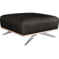 Pouf PORTO en tout cuir italien haut de gamme vachette, coloris noir