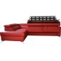 - Canapé d'angle convertible en cuir italien de luxe 5/6 places avec coffre, MONZA, rouge foncé, angle gauche