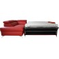 - Canapé d'angle convertible en cuir italien de luxe 5/6 places avec coffre, MONZA, rouge foncé, angle gauche