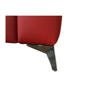 - Canapé d'angle convertible en cuir italien de luxe 5/6 places avec coffre, MONZA, rouge foncé, angle gauche