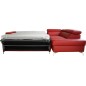 Canapé d'angle convertible en cuir italien de luxe 5/6 places avec coffre, MONZA, rouge foncé, angle droit