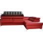 Canapé d'angle convertible en cuir italien de luxe 5/6 places avec coffre, MONZA, rouge foncé, angle droit