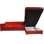 Canapé d'angle convertible en cuir italien de luxe 5/6 places avec coffre, MONZA, rouge foncé, angle droit