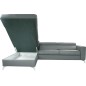 Canapé d'angle convertible en cuir italien de luxe 5/6 places avec coffre, MONZA, gris clair, angle gauche