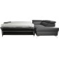 Canapé d'angle convertible en cuir italien de luxe 5/6 places avec coffre, MONZA, gris foncé, angle droit