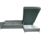 Canapé d'angle convertible en cuir italien de luxe 5/6 places avec coffre, MONZA, gris clair, angle droit