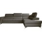 Canapé d'angle convertible en cuir italien de luxe 5/6 places avec coffre, MONZA, taupe, angle droit