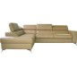 - Canapé d'angle convertible en cuir italien de luxe 5/6 places avec coffre, MONZA, beige, angle gauche
