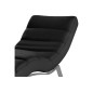 Chaise longue réglable multipositions, en cuir de luxe italien, SWEET, noir
