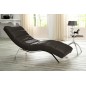 Chaise longue réglable multipositions, en cuir de luxe italien, SWEET, chocolat