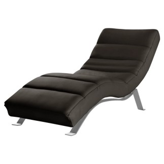 Chaise longue réglable multipositions, en cuir de luxe italien, SWEET, chocolat