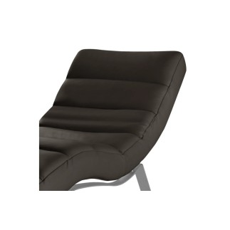 Chaise longue réglable multipositions, en cuir de luxe italien, SWEET, chocolat