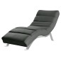 Chaise longue réglable multipositions, en cuir de luxe italien, SWEET, gris foncé