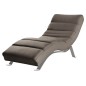Chaise longue réglable multipositions, en cuir de luxe italien, SWEET, taupe