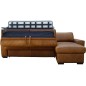 Canapé d'angle en 100% tout cuir italien de luxe 5 places convertible et coffre, marron, angle droit, CLINTON