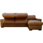 Canapé d'angle en 100% tout cuir italien de luxe 5 places convertible et coffre, marron, angle droit, CLINTON