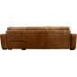 Canapé d'angle en 100% tout cuir italien de luxe 5 places convertible et coffre, marron, angle droit, CLINTON