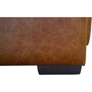 Canapé d'angle en 100% tout cuir italien de luxe 5 places convertible et coffre, marron, angle droit, CLINTON