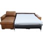 - Canapé d'angle en 100% tout cuir italien de luxe 5 places convertible et coffre, marron, angle gauche, CLINTON