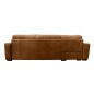 - Canapé d'angle en 100% tout cuir italien de luxe 5 places convertible et coffre, marron, angle gauche, CLINTON