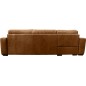 - Canapé d'angle en 100% tout cuir italien de luxe 5 places convertible et coffre, marron, angle gauche, CLINTON
