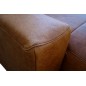 - Canapé d'angle en 100% tout cuir italien de luxe 5 places convertible et coffre, marron, angle gauche, CLINTON