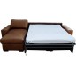 Canapé d'angle en 100% tout cuir italien de luxe 5 places convertible et coffre, marron foncé, angle gauche, CLINTON