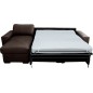 Canapé d'angle en 100% tout cuir italien de luxe 5 places convertible et coffre, chocolat, angle gauche, CLINTON