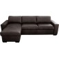 Canapé d'angle en 100% tout cuir italien de luxe 5 places convertible et coffre, chocolat, angle gauche, CLINTON