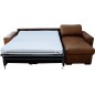 Canapé d'angle en 100% tout cuir italien de luxe 5 places convertible et coffre, marron foncé, angle droit, CLINTON